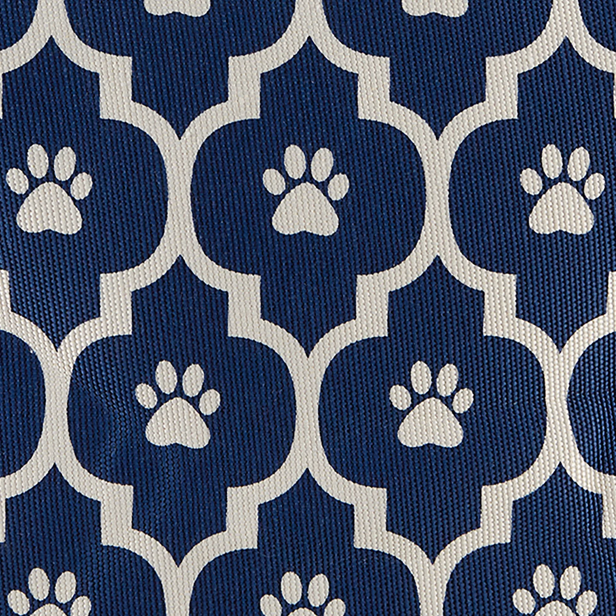 Storage Bin, Lattice Paw Print, Nautical Blue, Medium Round - 15x12"