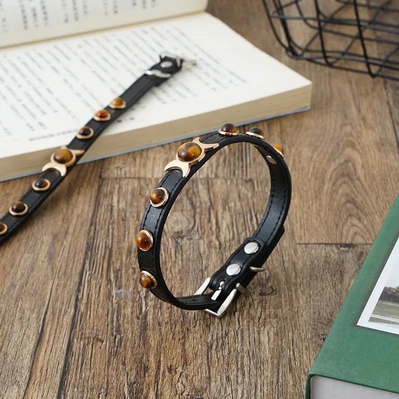 Tiger Eye Pet Collar for Protection