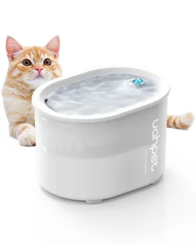 Uah Pet Cordless Cat Water Fountain with LED Light