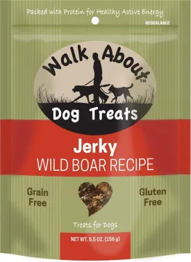 WA10004, Premium Jerky Dog Treats, Grain-Free, Gluten-Free, Single Source Protein, Wild Boar Recipe, Resealable Pouch, 5.5 Ounces