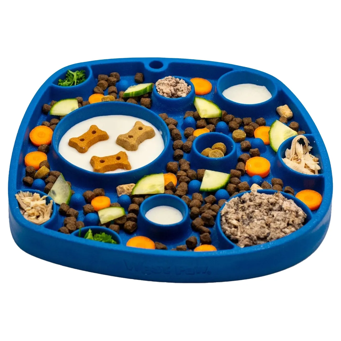 West Paw Seaflex Feast Mat - Double Sided Lick Mat Slow Feeder for Dogs - Bubbles