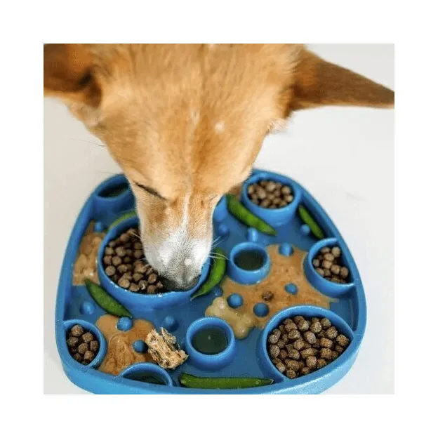 West Paw Seaflex Feast Mat - Double Sided Lick Mat Slow Feeder for Dogs - Bubbles