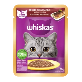 Whiskas Adult Cat (1  year) Pouch – Grilled Saba Flavor 85g
