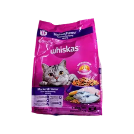 Whiskas Cat Food Mackerel Flavour 1  Year 1.2kg Pouch