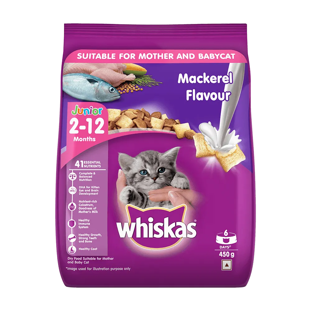 Whiskas® Kitten Dry Food, Mackerel 450g