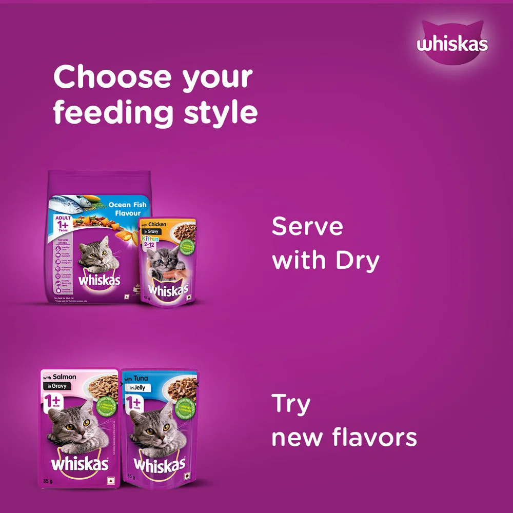 Whiskas Tuna in Jelly Kitten and Chicken Gravy Adult Cat Wet Food Combo