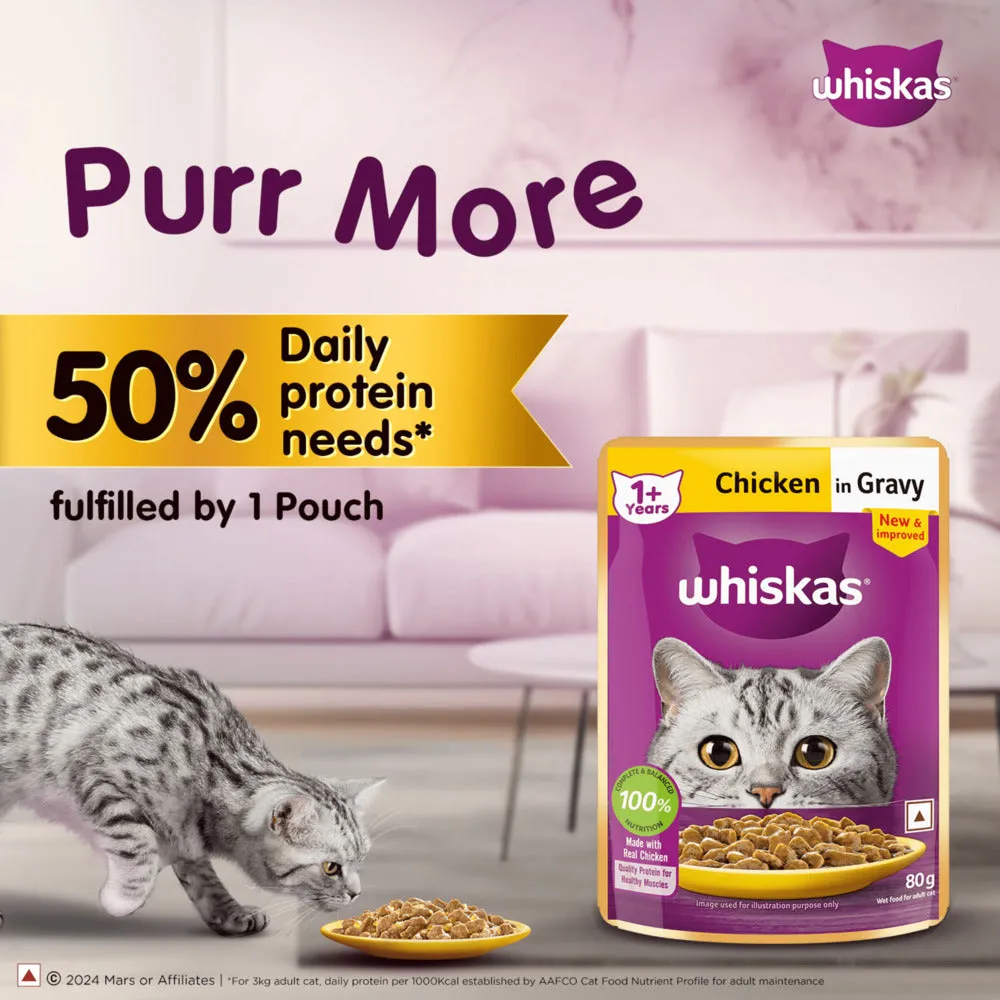 Whiskas Tuna in Jelly Kitten and Chicken Gravy Adult Cat Wet Food Combo