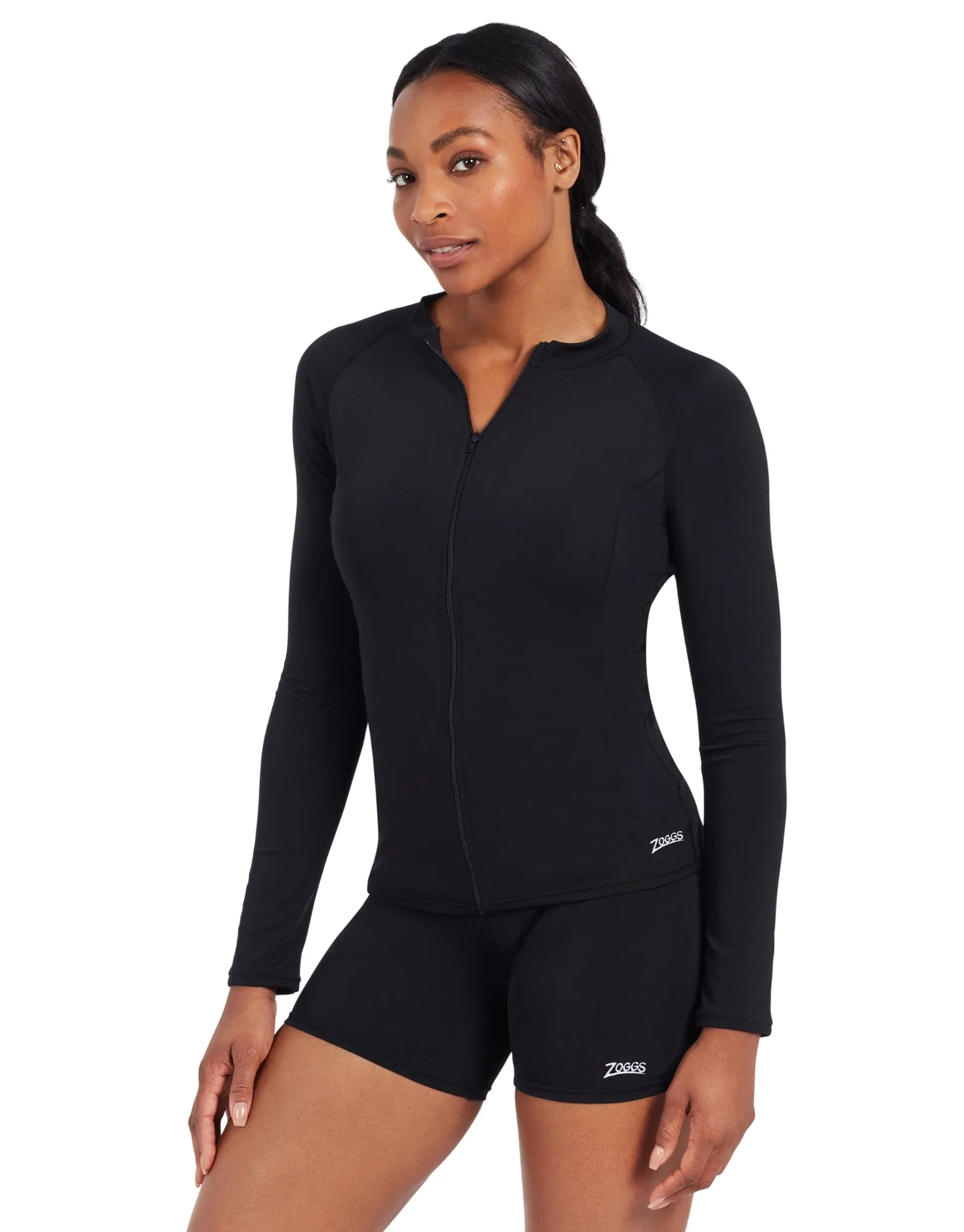 Zoggs Womens Mackenzie Mid-Thigh Shorts - Black